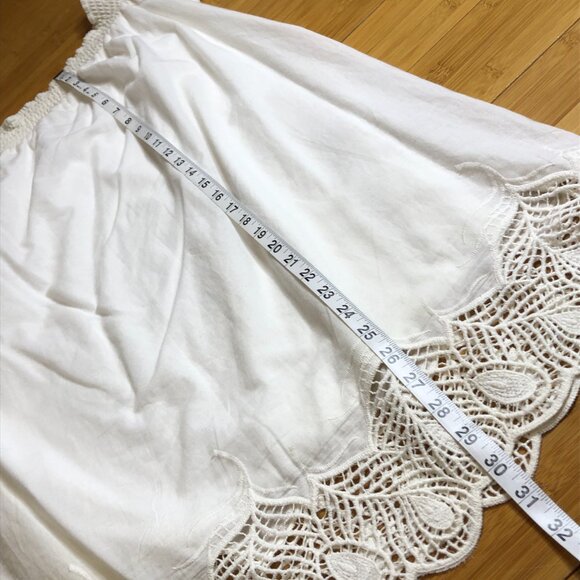 White Boho Cruise Wear Lace Off Shoulder Sun Dress NWT Large Light Weight - Picture 3 of 7
